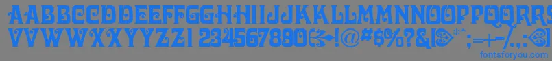 Victorianadisplaycapsssk Font – Blue Fonts on Gray Background