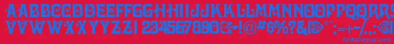 Victorianadisplaycapsssk Font – Blue Fonts on Red Background