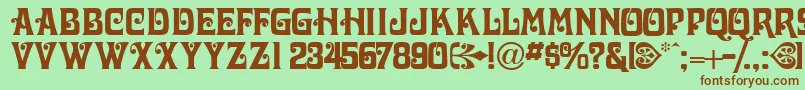 Victorianadisplaycapsssk Font – Brown Fonts on Green Background