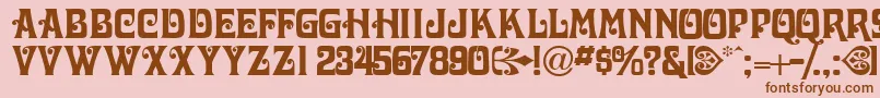 Victorianadisplaycapsssk Font – Brown Fonts on Pink Background