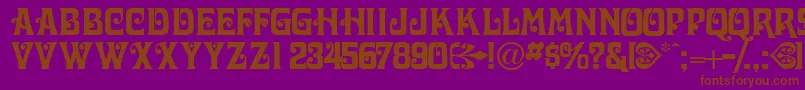 Victorianadisplaycapsssk Font – Brown Fonts on Purple Background