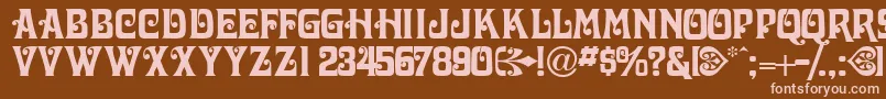 Victorianadisplaycapsssk Font – Pink Fonts on Brown Background