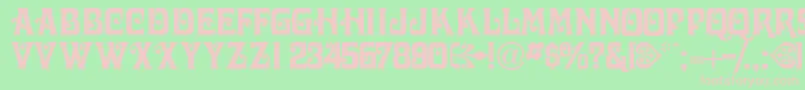 Victorianadisplaycapsssk Font – Pink Fonts on Green Background