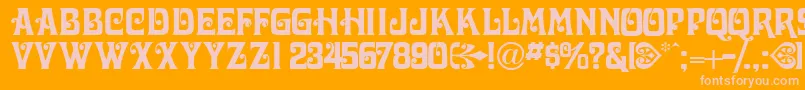 Victorianadisplaycapsssk Font – Pink Fonts on Orange Background