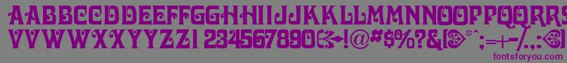 フォントVictorianadisplaycapsssk – 紫色のフォント、灰色の背景