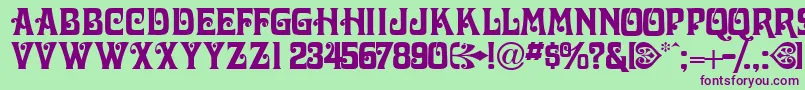 Victorianadisplaycapsssk Font – Purple Fonts on Green Background