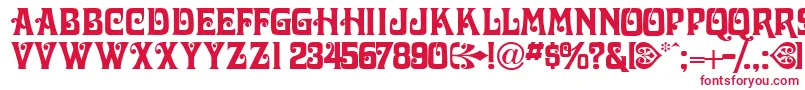 Victorianadisplaycapsssk Font – Red Fonts on White Background