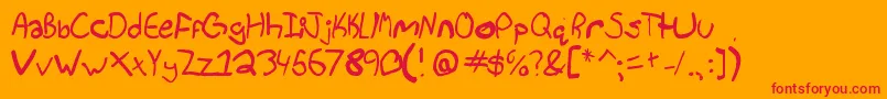BradleysPen Font – Red Fonts on Orange Background
