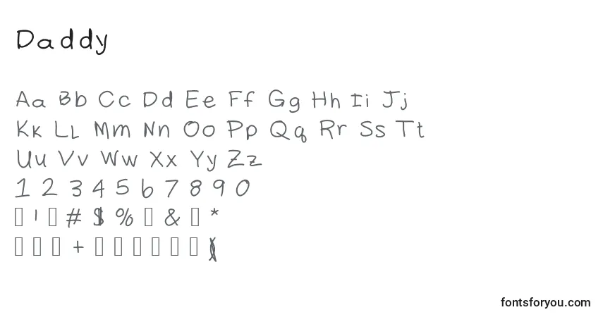 Шрифт Daddy – алфавит, цифры, специальные символы
