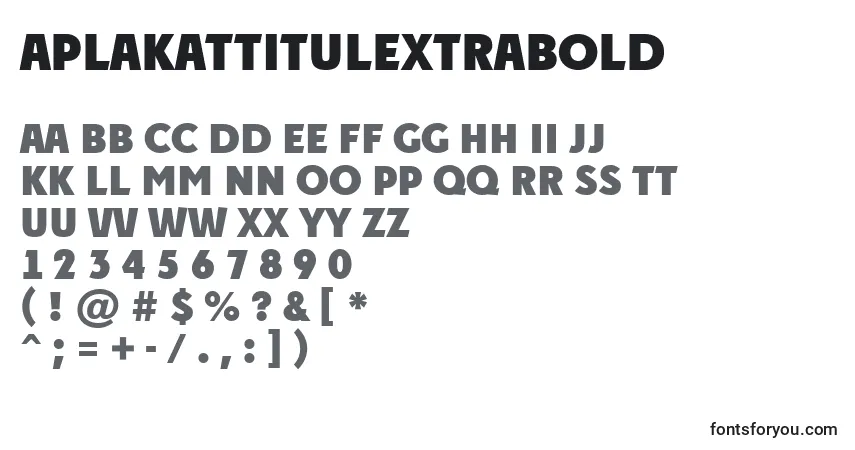 A fonte APlakattitulExtrabold – alfabeto, números, caracteres especiais