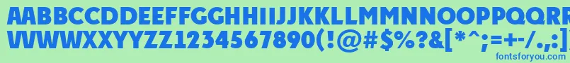フォントAPlakattitulExtrabold – 青い文字は緑の背景です。
