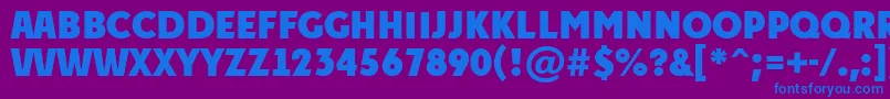 フォントAPlakattitulExtrabold – 紫色の背景に青い文字