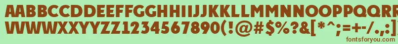 APlakattitulExtrabold Font – Brown Fonts on Green Background