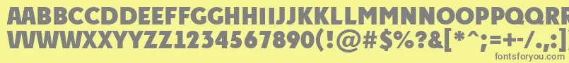 APlakattitulExtrabold-Schriftart – Graue Schriften auf gelbem Hintergrund