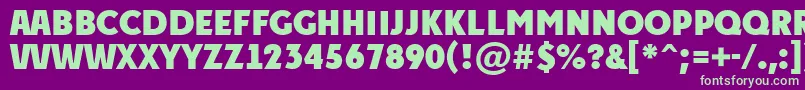 フォントAPlakattitulExtrabold – 紫の背景に緑のフォント