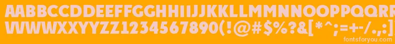 APlakattitulExtrabold-Schriftart – Rosa Schriften auf orangefarbenem Hintergrund