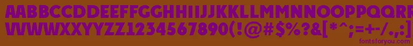 APlakattitulExtrabold-fontti – violetit fontit ruskealla taustalla
