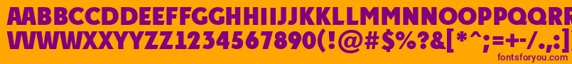 APlakattitulExtrabold-Schriftart – Violette Schriften auf orangefarbenem Hintergrund