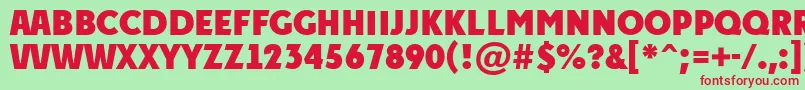 APlakattitulExtrabold Font – Red Fonts on Green Background