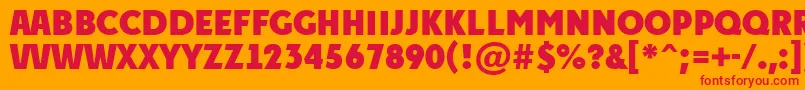 APlakattitulExtrabold Font – Red Fonts on Orange Background