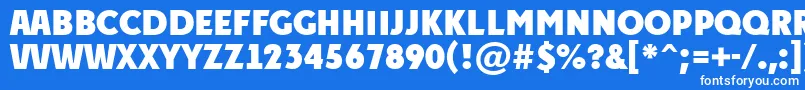 フォントAPlakattitulExtrabold – 青い背景に白い文字