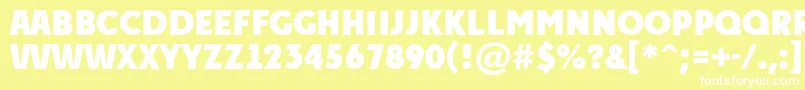 フォントAPlakattitulExtrabold – 黄色い背景に白い文字