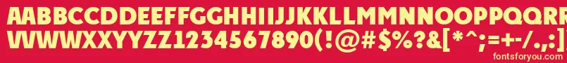 フォントAPlakattitulExtrabold – 黄色の文字、赤い背景