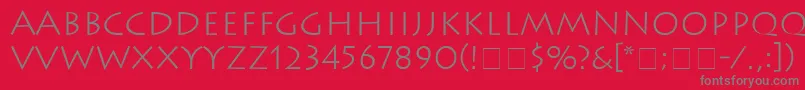 フォントAustereLightSsiLight – 赤い背景に灰色の文字