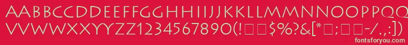 フォントAustereLightSsiLight – 赤い背景に緑の文字