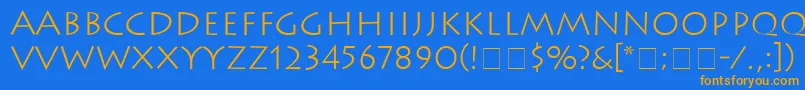 AustereLightSsiLight Font – Orange Fonts on Blue Background