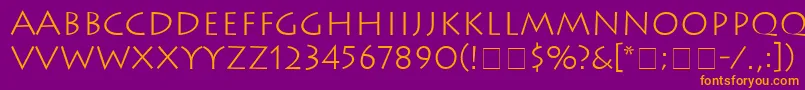 AustereLightSsiLight Font – Orange Fonts on Purple Background
