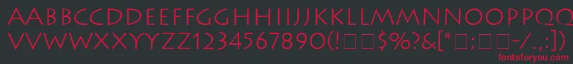 フォントAustereLightSsiLight – 黒い背景に赤い文字