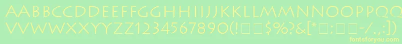 AustereLightSsiLight Font – Yellow Fonts on Green Background