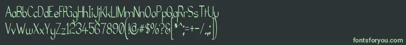 ElfarNormalNarrowG98-fontti – vihreät fontit mustalla taustalla