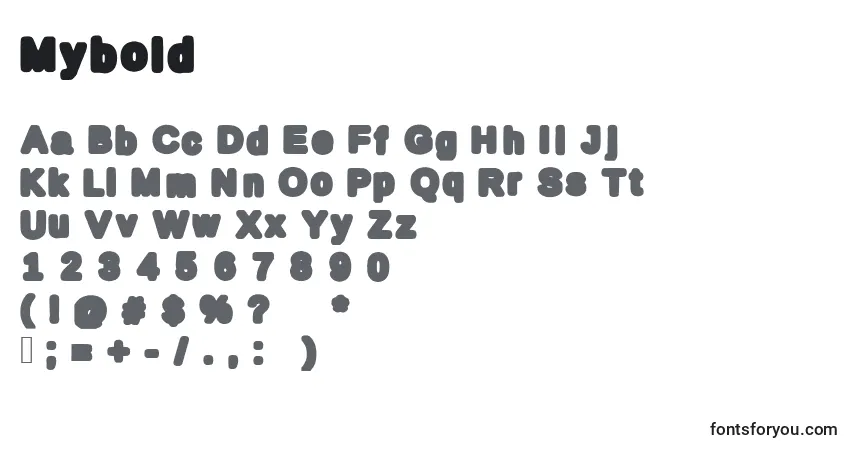 Schriftart Mybold – Alphabet, Zahlen, spezielle Symbole