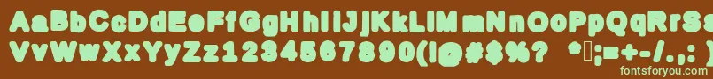 Mybold-fontti – vihreät fontit ruskealla taustalla