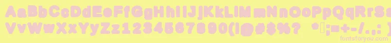 Czcionka Mybold – różowe czcionki na żółtym tle