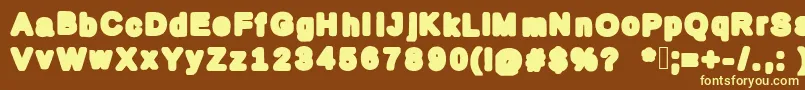 Mybold-fontti – keltaiset fontit ruskealla taustalla