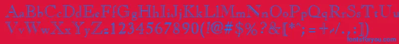 CasqueopenfaceRegular Font – Blue Fonts on Red Background