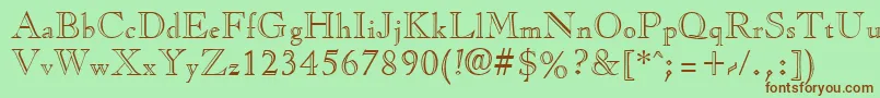 CasqueopenfaceRegular Font – Brown Fonts on Green Background