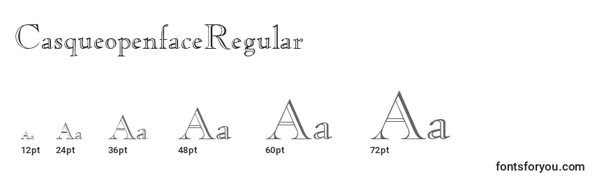 CasqueopenfaceRegular Font Sizes