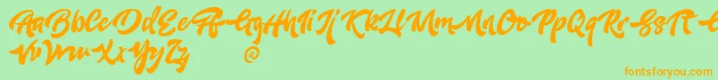 Шрифт AdleitDemo – оранжевые шрифты на зелёном фоне