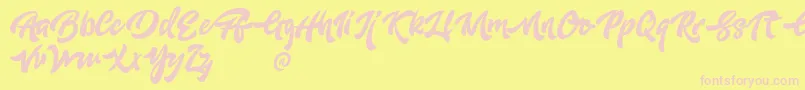 Fonte AdleitDemo – fontes rosa em um fundo amarelo