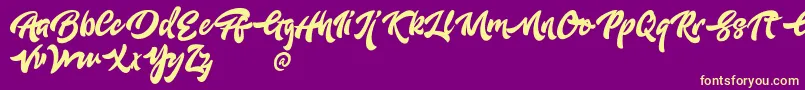 Fonte AdleitDemo – fontes amarelas em um fundo roxo
