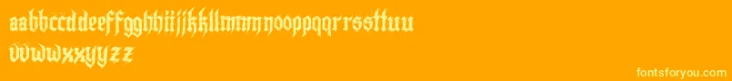 Lazymonkdemo-Schriftart – Gelbe Schriften auf orangefarbenem Hintergrund