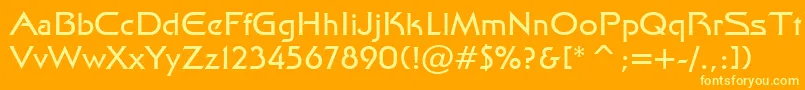 GalaxyBt Font – Yellow Fonts on Orange Background