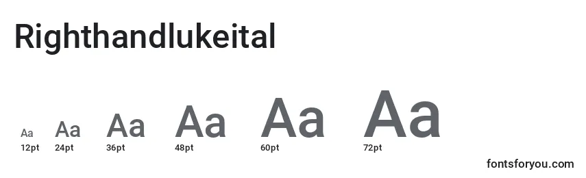Размеры шрифта Righthandlukeital