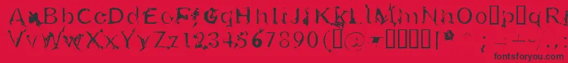 U26frg Font – Black Fonts on Red Background