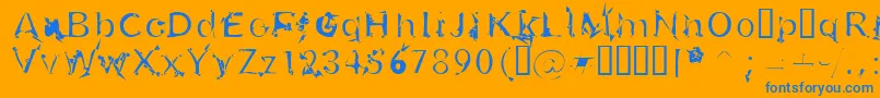 U26frg-Schriftart – Blaue Schriften auf orangefarbenem Hintergrund