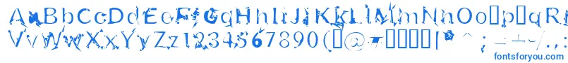 フォントU26frg – 白い背景に青い文字